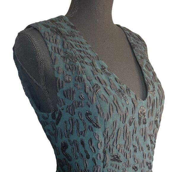 BCBGMAXAZRIA Green and Black Fit and Flare Dress - Picture 1 of 9